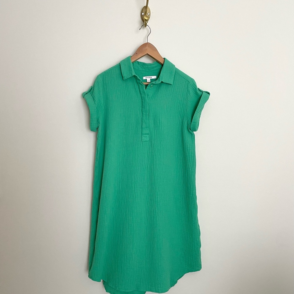 Chico’s green gauzey cotton dress